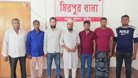 কুষ্টিয়ায় কৃষক লীগ নেতাকে ছাড়াতে থানায় তদবির, জামায়াত-বিএনপির ৮ জন আটক