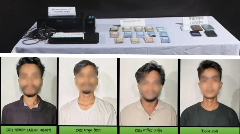 দেশজুড়ে জাল টাকা সাপ্লাই দিত চক্রটি: আশুলিয়ায় এসআরবি’র অভিযানে আটক ৪